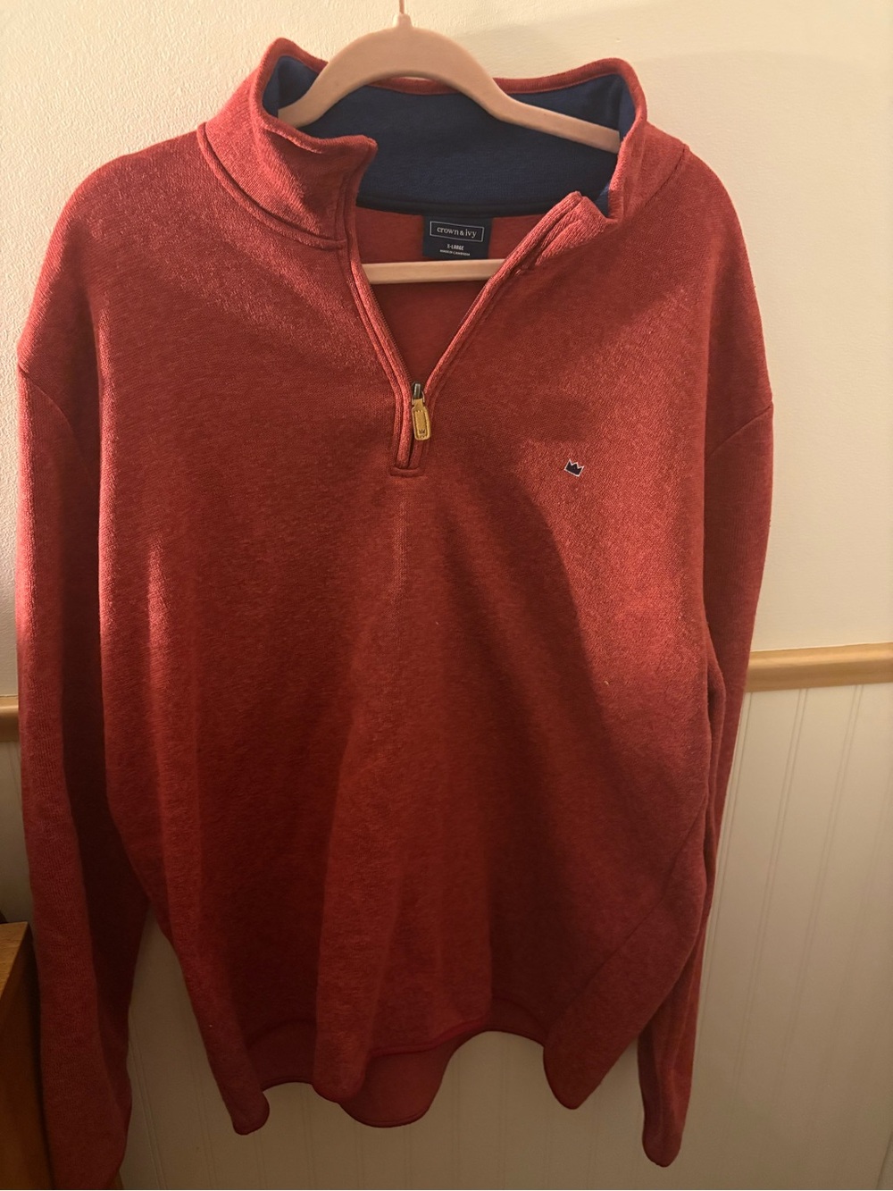 Crown & Ivy Men’s Quarter-Zip Pullover – Size XL